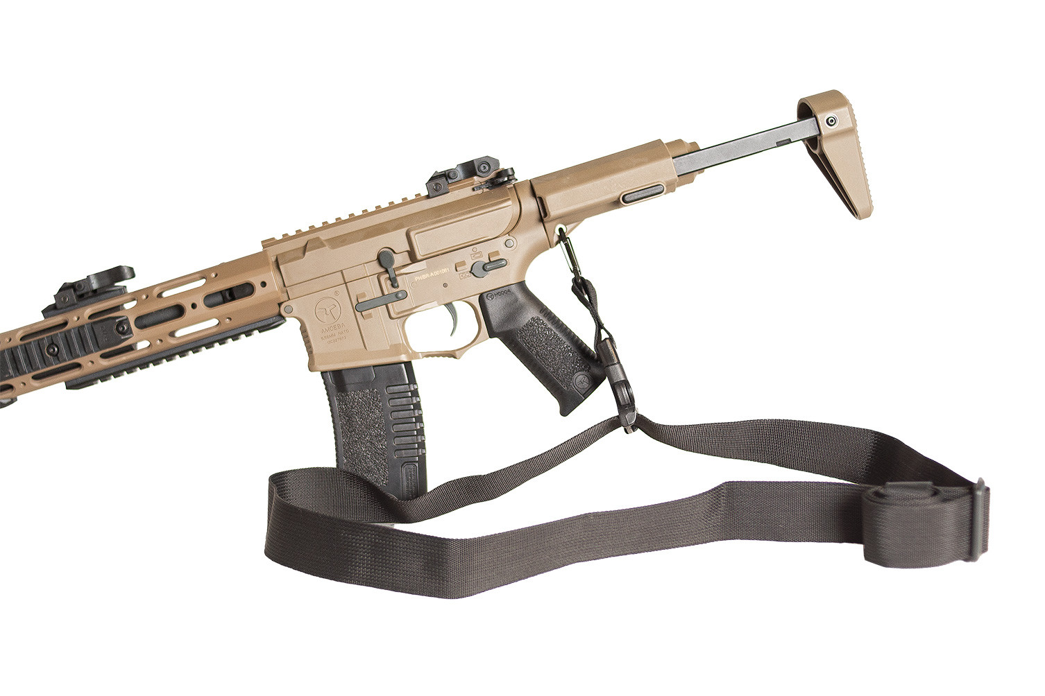 Bandoleira 1 Ponto Mosquetão 40MM- Preta