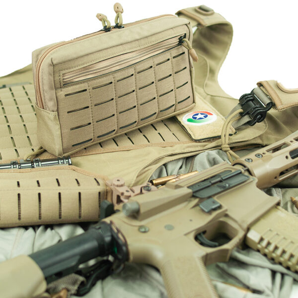 Bolso Modular Horizontal 2 Zip Laser Cut - Coyote